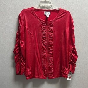 Red Ruched Women's Jacket